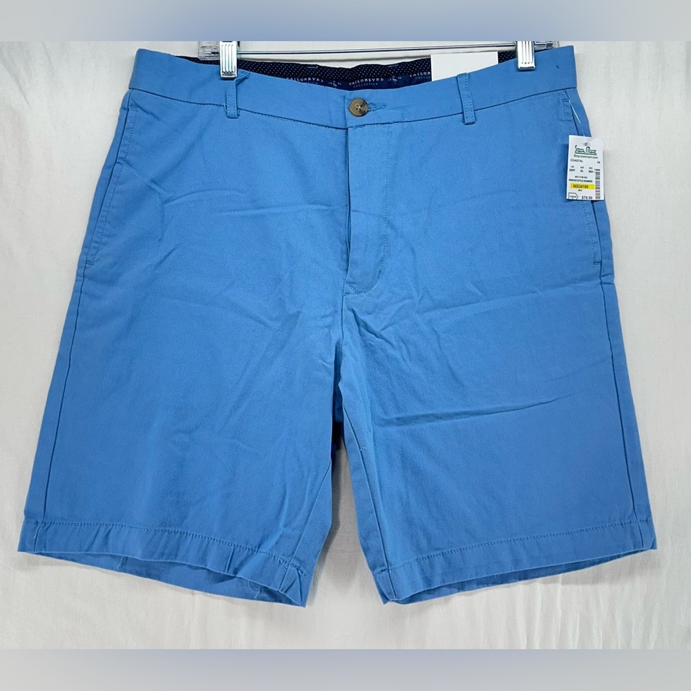 TailorBryd Flat Front‎ Chino Shorts Blue Men’s Size 34 NWT